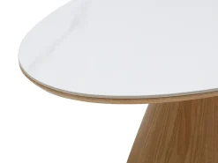 Mesa De Centro*Vente-unique Mesa de centro em cerâmica e MDF - Efeito mármore branco e natural claro - ANTELADA Natural claro / Branco