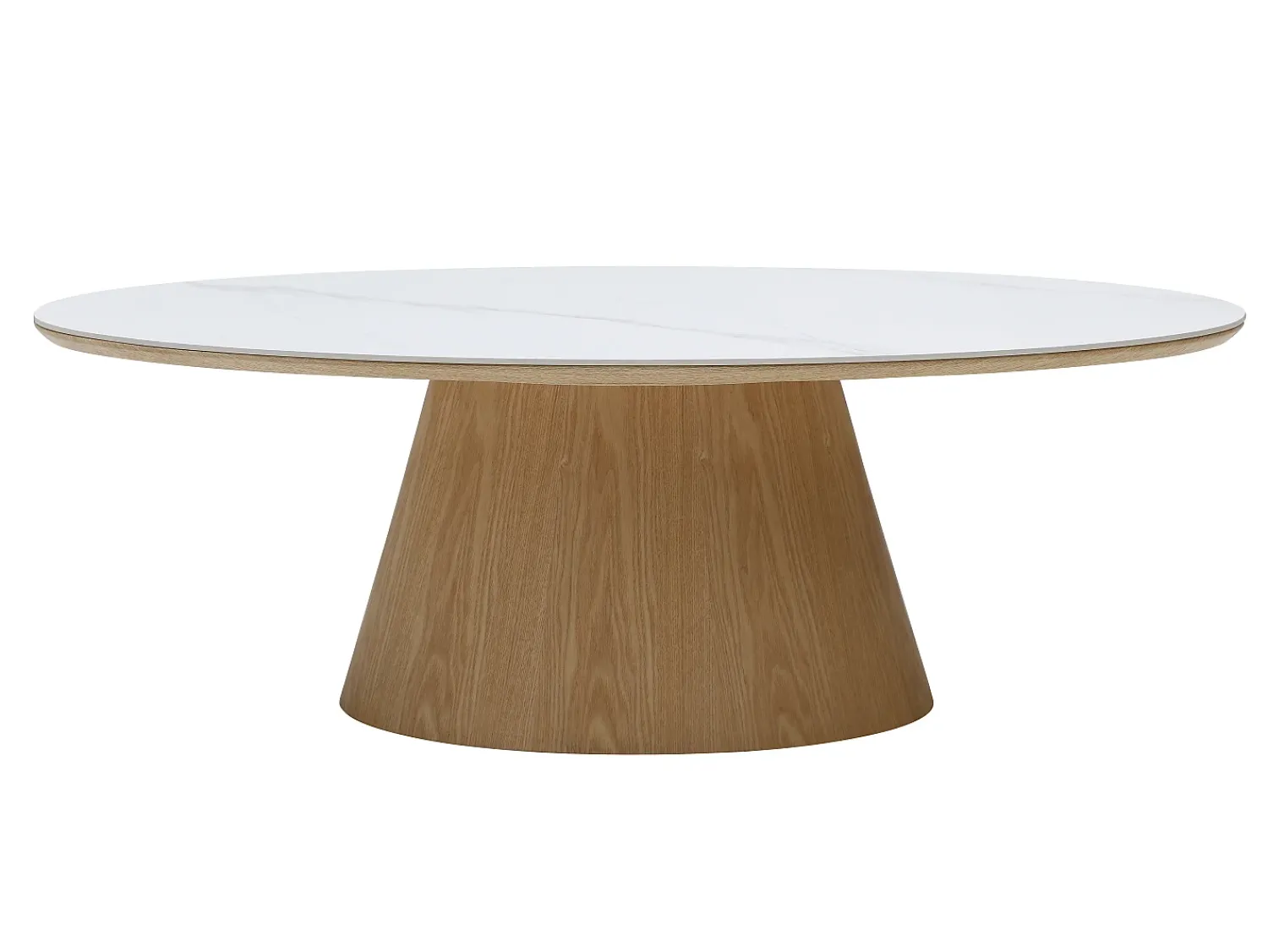 Mesa De Centro*Vente-unique Mesa de centro em cerâmica e MDF - Efeito mármore branco e natural claro - ANTELADA Natural claro / Branco