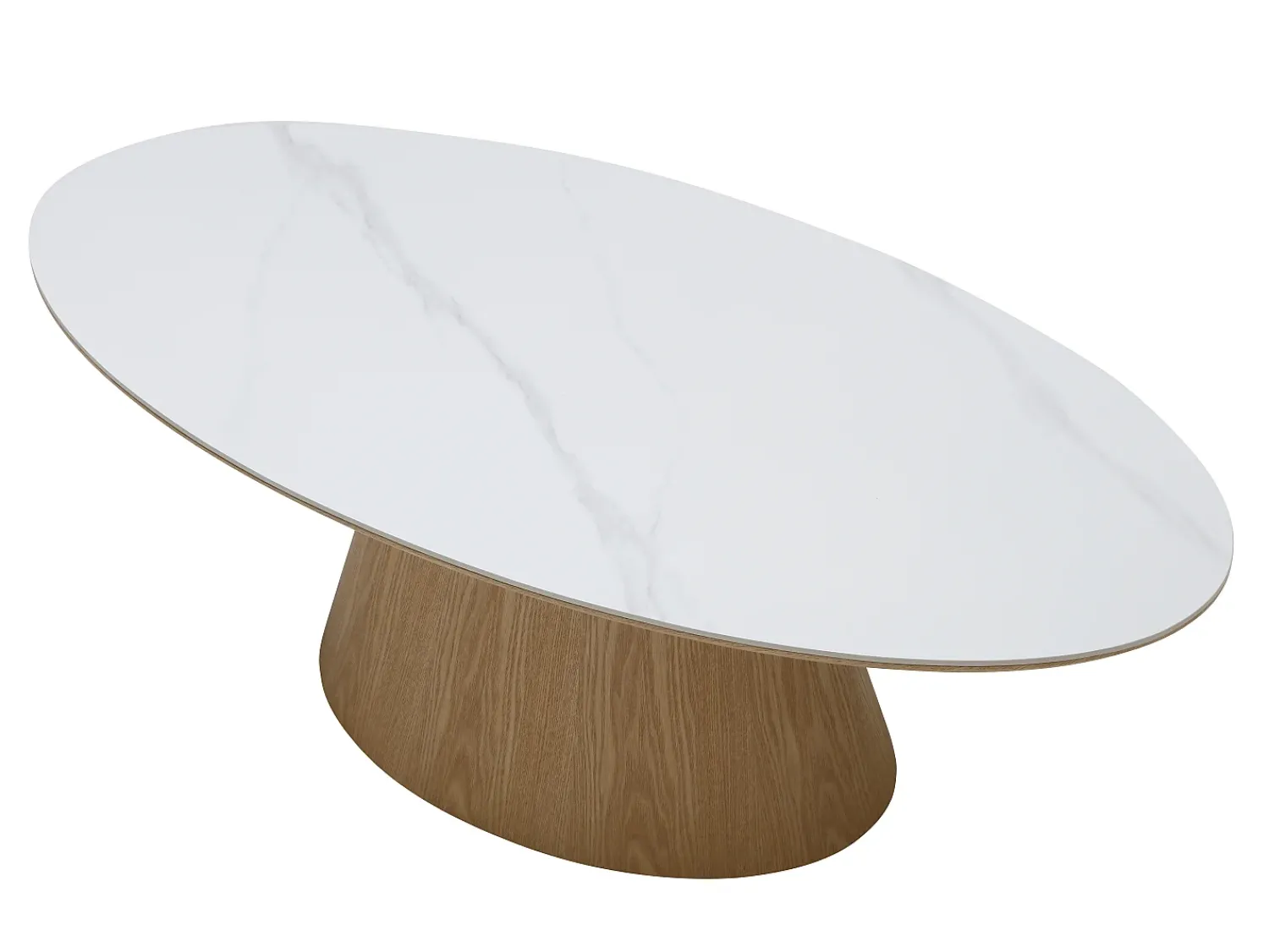 Mesa De Centro*Vente-unique Mesa de centro em cerâmica e MDF - Efeito mármore branco e natural claro - ANTELADA Natural claro / Branco