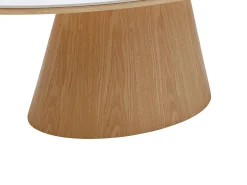 Mesa De Centro*Vente-unique Mesa de centro em cerâmica e MDF - Efeito mármore branco e natural claro - ANTELADA Natural claro / Branco
