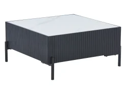 Mesa De Centro*Vente-unique Mesa de centro em cerâmica, MDF e metal - Preto e branco - CYNDORA Preto / Branco