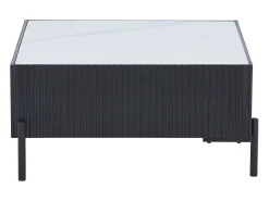 Mesa De Centro*Vente-unique Mesa de centro em cerâmica, MDF e metal - Preto e branco - CYNDORA Preto / Branco