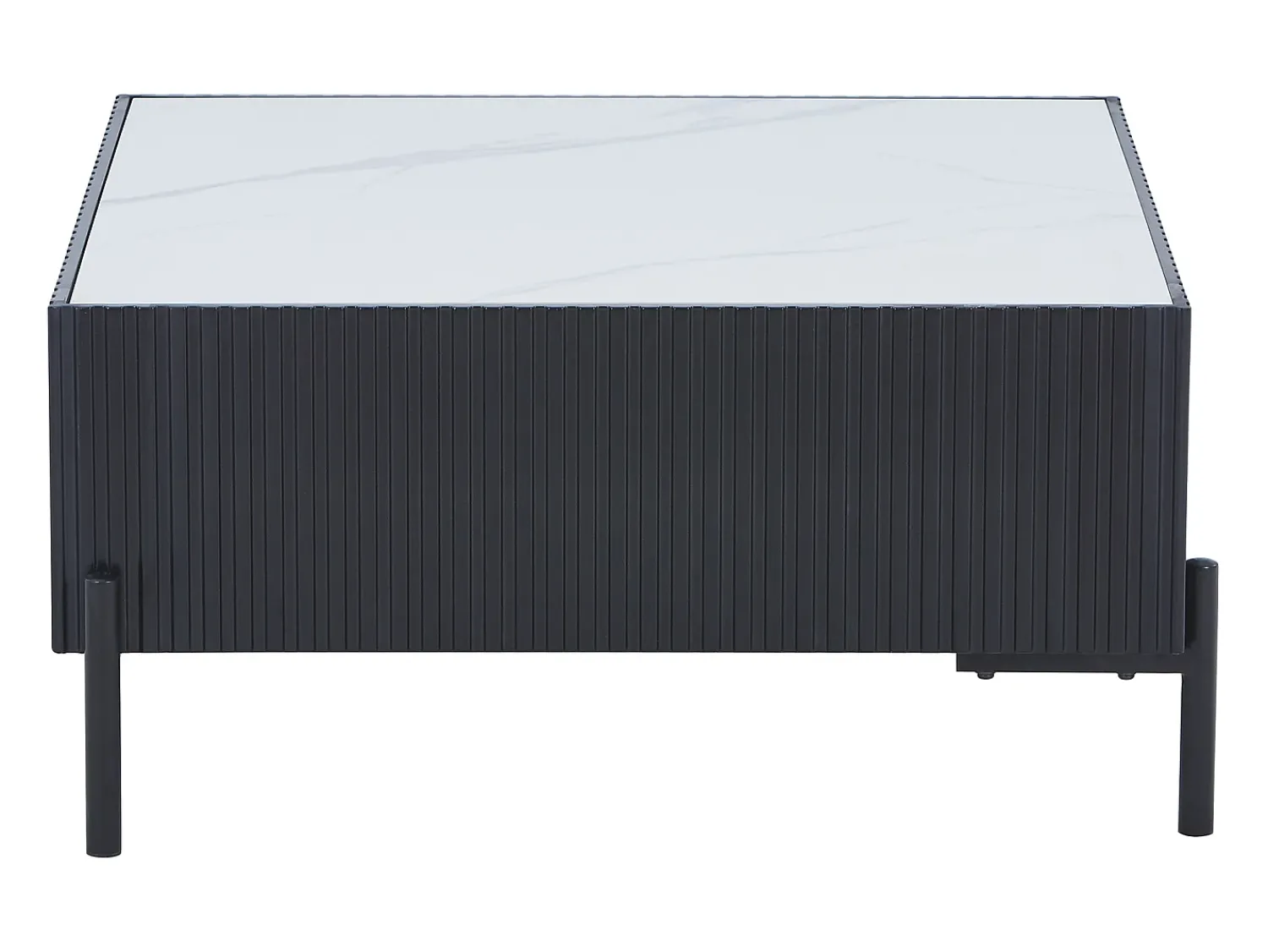 Mesa De Centro*Vente-unique Mesa de centro em cerâmica, MDF e metal - Preto e branco - CYNDORA Preto / Branco