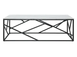 Mesa De Centro|Vente-unique Mesa de centro em cerâmica e metal - Efeito mármore branco e preto - MELRONE Preto / Branco