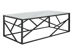 Mesa De Centro|Vente-unique Mesa de centro em cerâmica e metal - Efeito mármore branco e preto - MELRONE Preto / Branco