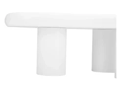 Mesa de centro em forma de nuvem irregular - Mesa de centro branca com tampo em MDF e base em feltro - 97x67x32cm^ Mesa De Centro