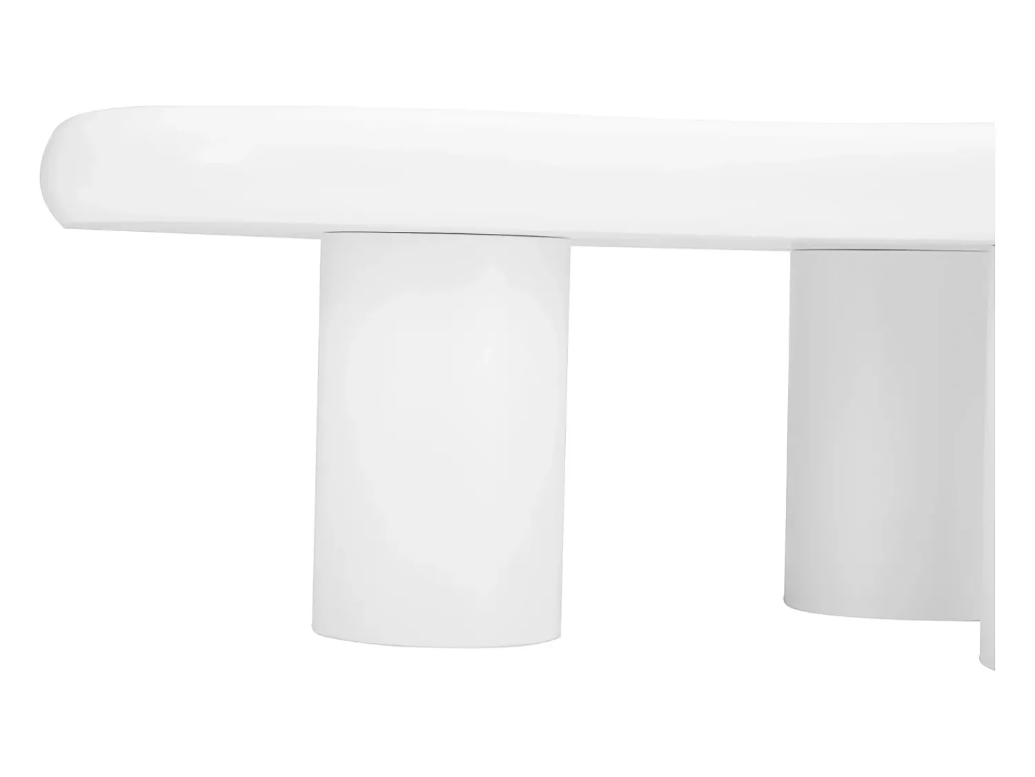 Mesa de centro em forma de nuvem irregular - Mesa de centro branca com tampo em MDF e base em feltro - 97x67x32cm^ Mesa De Centro