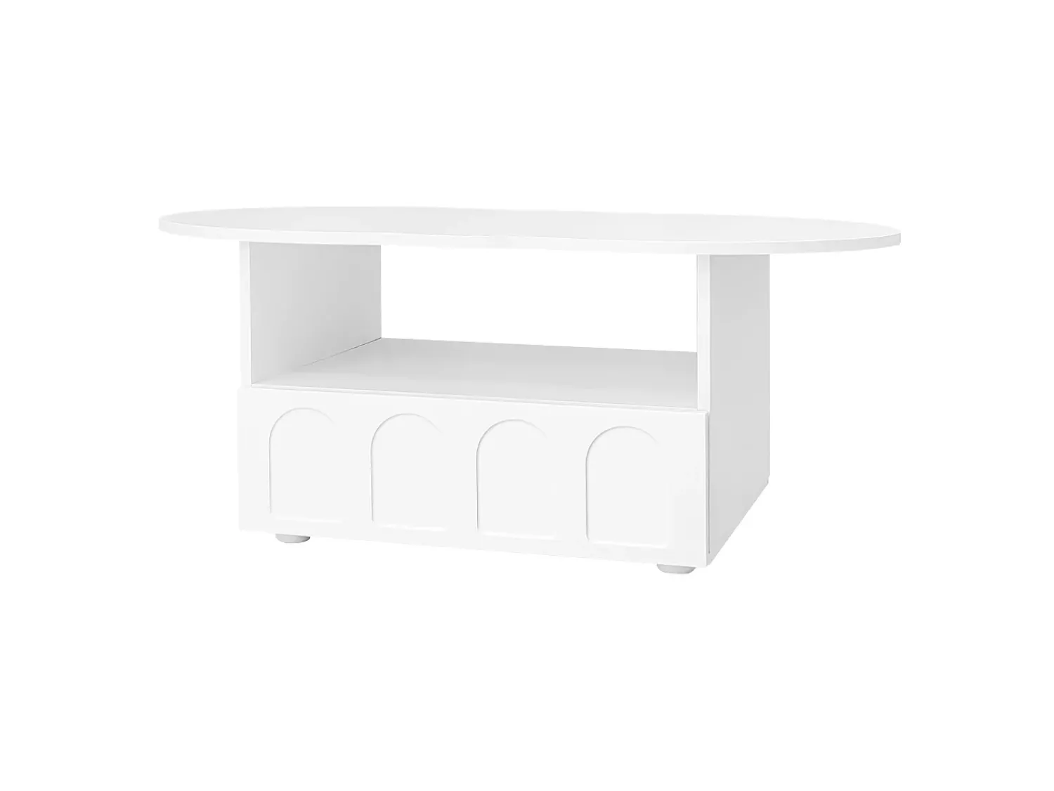 Mesa De Centro*Hauss Spole Mesa de centro em forma de nuvem com gaveta - Madeira PB - Branca Branco