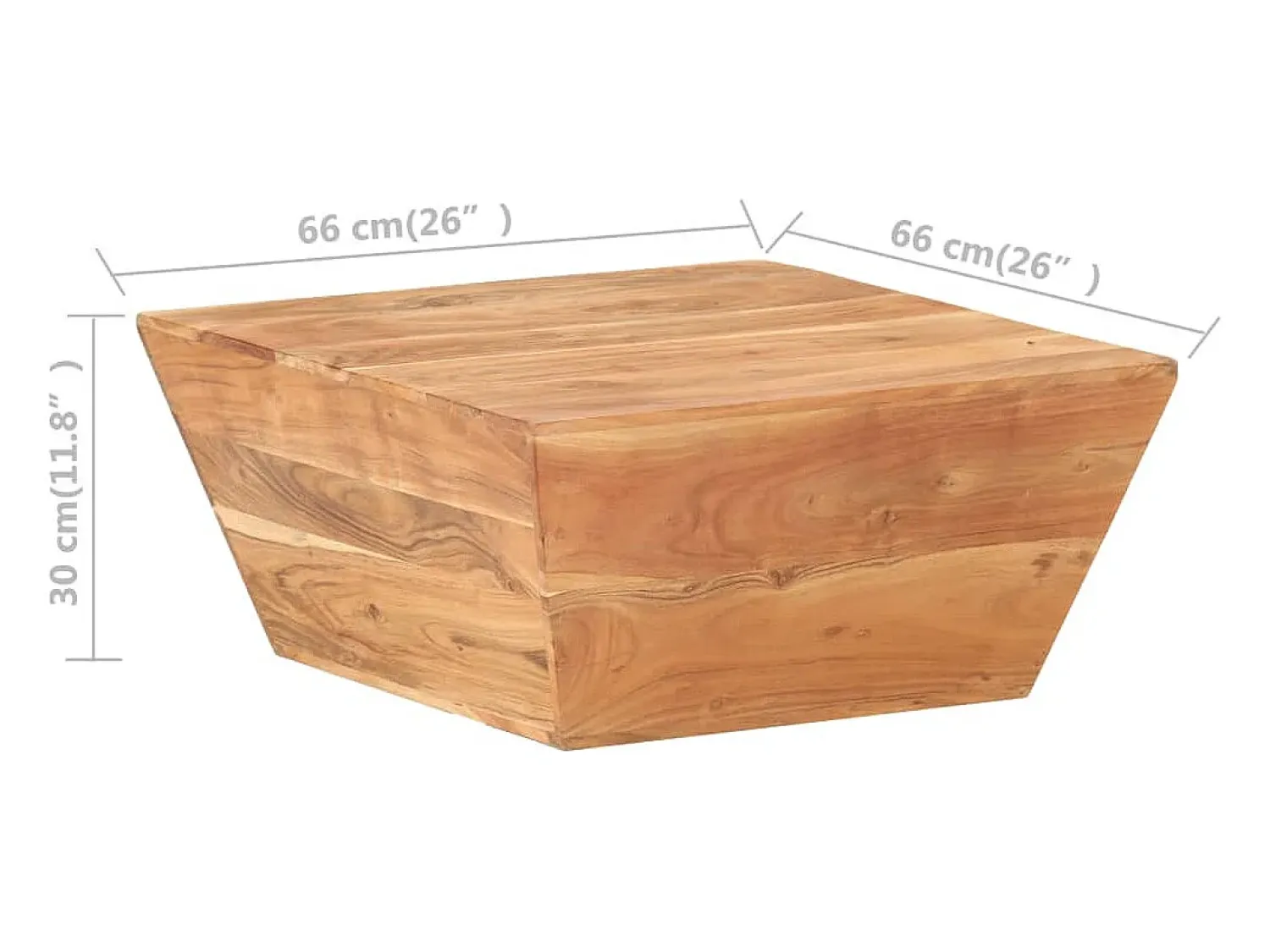 Mesa De Centro*vidaxl Mesa de centro em forma de V 66x66x30 cm acácia maciça Natural claro