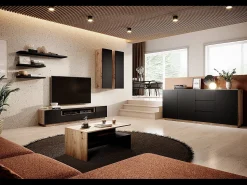 Hot Mesa de centro em laminado e efeito madeira 100x60 cm Preto