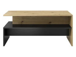 Hot Mesa de centro em laminado e efeito madeira 100x60 cm Preto