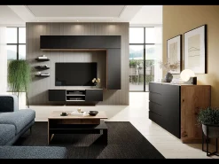 Hot Mesa de centro em laminado e efeito madeira 100x60 cm Preto