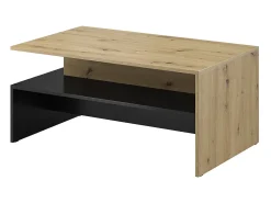 Hot Mesa de centro em laminado e efeito madeira 100x60 cm Preto