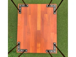 Hauss Spole Mesa de centro em madeira texturada, pernas pretas 55,5x45x53cm^ Mesa De Centro