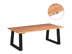 Mesa De Centro* Mesa de centro em madeira de acácia maciça 110x60x40 cm PT657140 Castanho