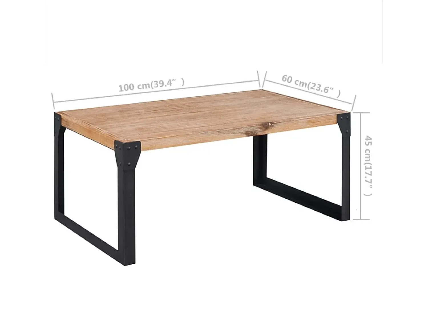 Discount vidaxl Mesa de centro em madeira de acácia maciça 100x60x45 cm Natural claro