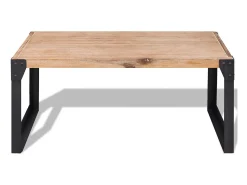 Discount vidaxl Mesa de centro em madeira de acácia maciça 100x60x45 cm Natural claro