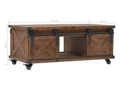 Mesa De Centro*vidaxl Mesa de centro em madeira de abeto maciça 91x51x38 cm castanho Natural claro