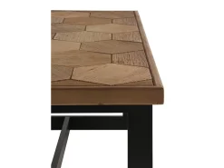 New Mesa de centro em madeira de freixo com base metálica Castanho