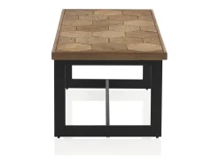 New Mesa de centro em madeira de freixo com base metálica Castanho