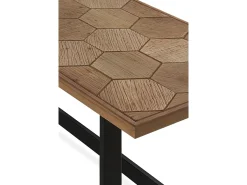 New Mesa de centro em madeira de freixo com base metálica Castanho