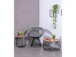 Nest Dream Mesa de centro em madeira de freixo e aço lacado - Zurique -^ Mesa De Centro