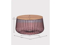 Nest Dream Mesa de centro em madeira de freixo e aço lacado - Zurique -^ Mesa De Centro