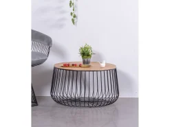 Nest Dream Mesa de centro em madeira de freixo e aço lacado - Zurique -^ Mesa De Centro