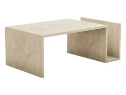 Mesa De Centro|Concept-Usine Mesa de centro em madeira com efeito de pedra e revisteiro MELMO Castanho