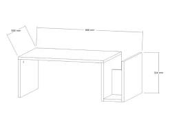 Mesa De Centro|Concept-Usine Mesa de centro em madeira com efeito de pedra e revisteiro MELMO Castanho