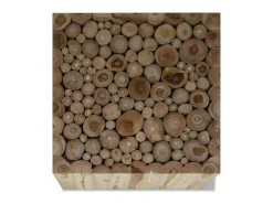 Clearance Mesa de centro em madeira de teca genuína 50x50x35 cm PT854841 Castanho
