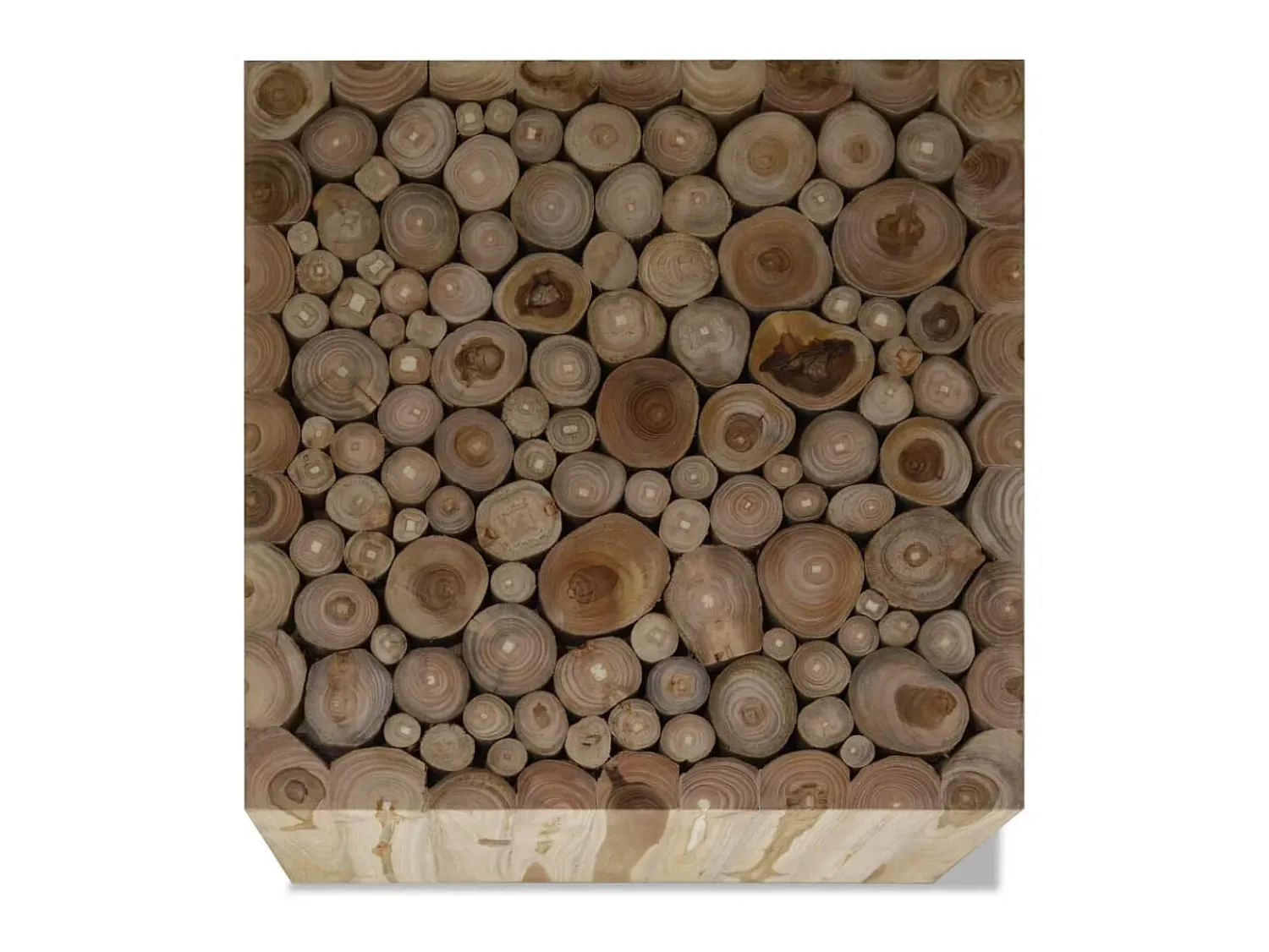 Clearance Mesa de centro em madeira de teca genuína 50x50x35 cm PT854841 Castanho