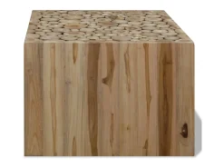 Clearance Mesa de centro em madeira de teca genuína 50x50x35 cm PT854841 Castanho