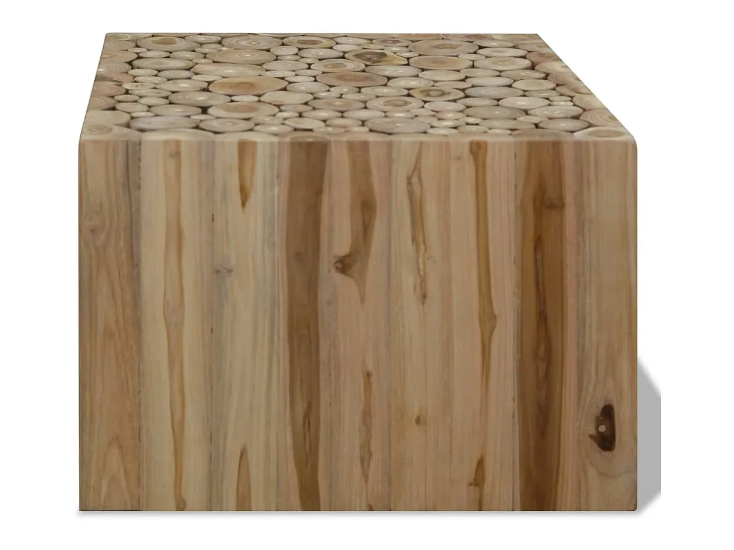 Clearance Mesa de centro em madeira de teca genuína 50x50x35 cm PT854841 Castanho