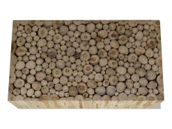 Mesa De Centro| Mesa de centro em madeira de teca genuína 90x50x30 cm PT414679 Castanho