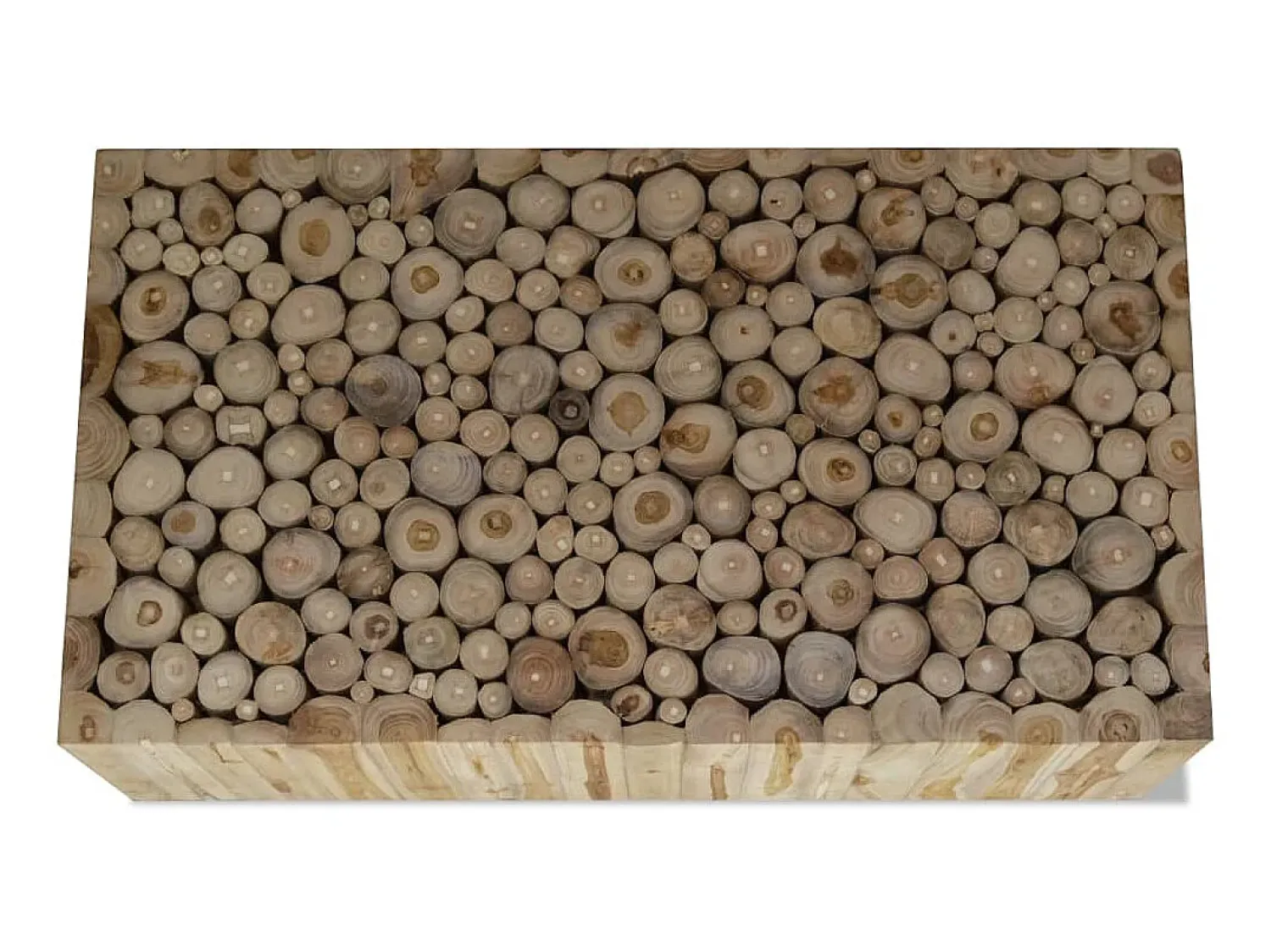 Mesa De Centro| Mesa de centro em madeira de teca genuína 90x50x30 cm PT414679 Castanho