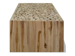 Mesa De Centro| Mesa de centro em madeira de teca genuína 90x50x30 cm PT414679 Castanho