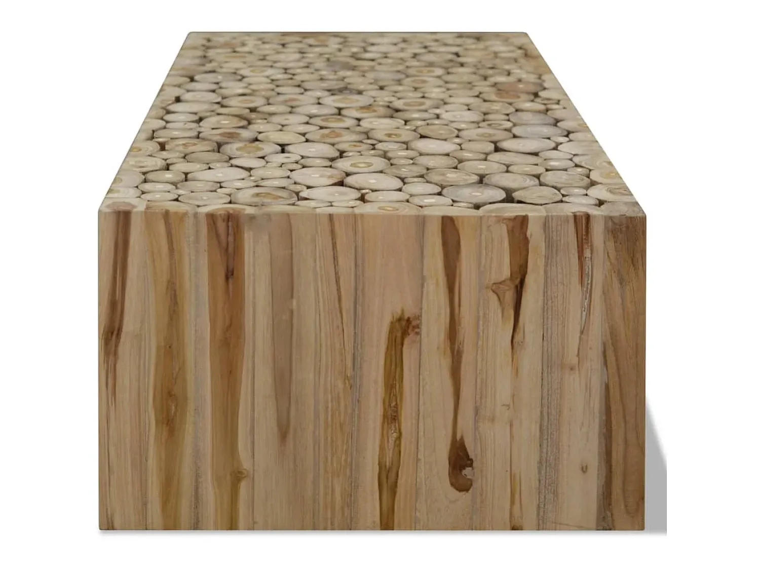 Mesa De Centro| Mesa de centro em madeira de teca genuína 90x50x30 cm PT414679 Castanho