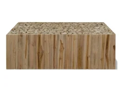 Mesa De Centro| Mesa de centro em madeira de teca genuína 90x50x30 cm PT414679 Castanho