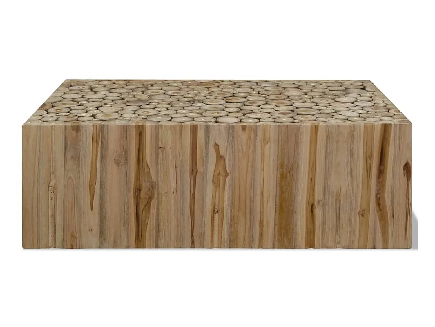 Mesa De Centro| Mesa de centro em madeira de teca genuína 90x50x30 cm PT414679 Castanho