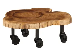 vidaxl Mesa de centro em madeira de acácia maciça 60x55x25 cm^ Mesa De Centro