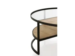 Online Mesa de centro em madeira com pés metálicos Castanho