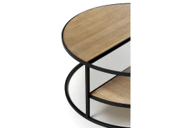 Online Mesa de centro em madeira com pés metálicos Castanho