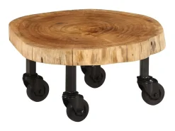 Mesa De Centro* Mesa de centro em madeira de acácia maciça 60x55x25 cm PT185901 Castanho