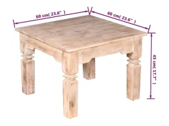 vidaxl Mesa de centro em madeira de acácia 60x60x45 cm^ Mesa De Centro