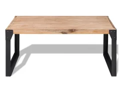 Mesa De Centro| Mesa de centro em madeira de acácia maciça 100x60x45 cm PT448644 Castanho