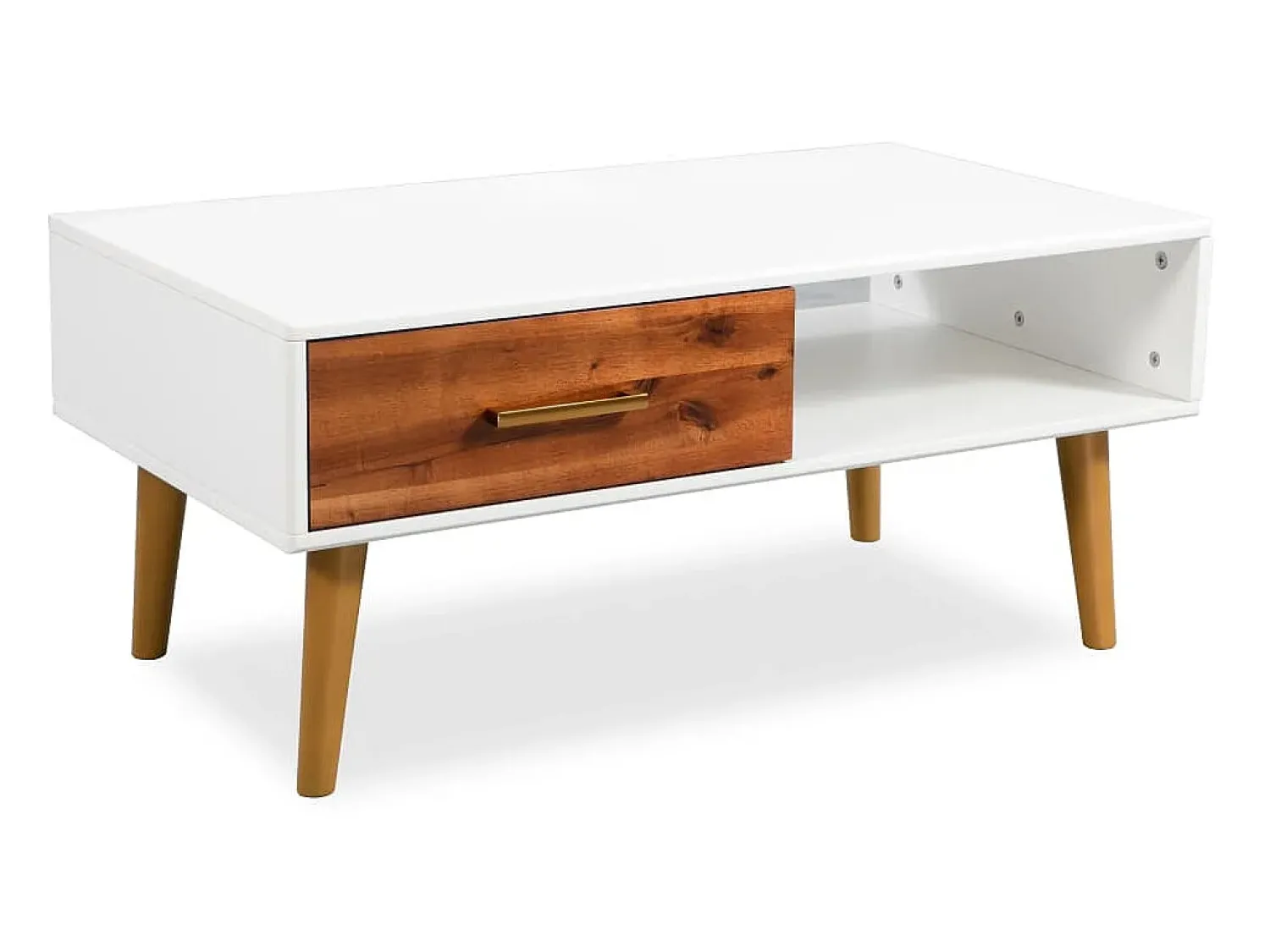 Mesa de centro em madeira de acácia maciça 90x50x40 cm PT876685^ Mesa De Centro