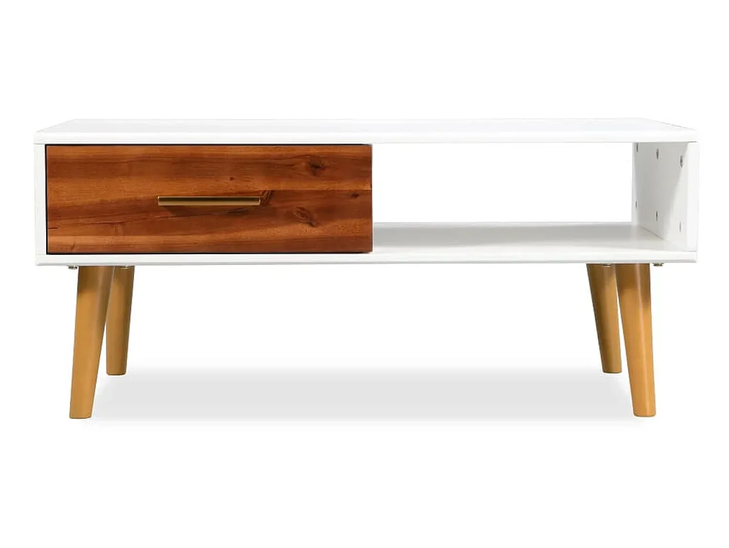 Mesa de centro em madeira de acácia maciça 90x50x40 cm PT876685^ Mesa De Centro