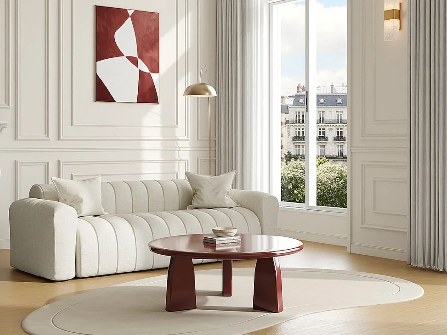 Online Vente-unique Mesa de centro em MDF - Bordô laqueado - ZINAPA Bordeaux