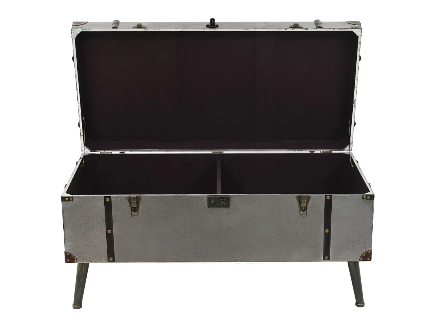 vidaxl Mesa de centro em MDF e alumínio 102x51x47,5 cm^ Mesa De Centro